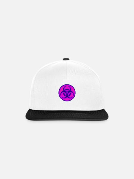 Warndesign für Biogefährdungssymbole - Snapback Cap - Weiß/Schwarz