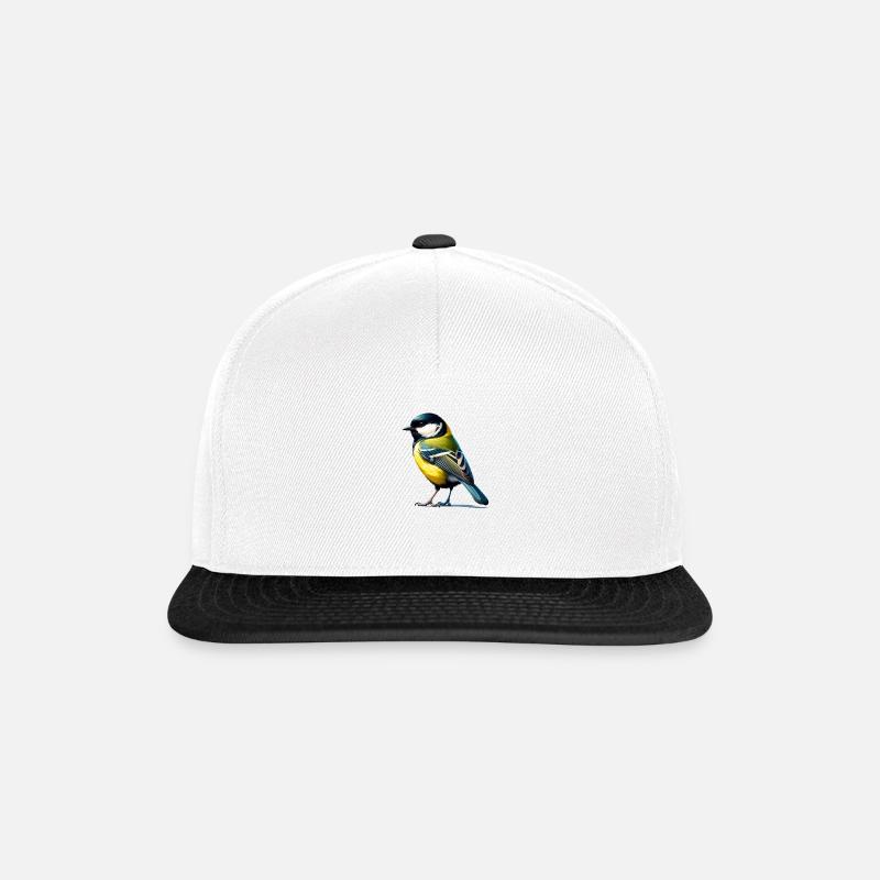 Kohlmeise - Snapback Cap - Weiß/Schwarz