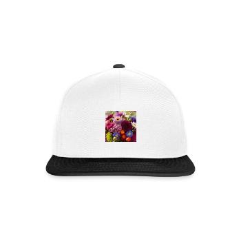 Flowers - Snapback Cap - white/black - Front