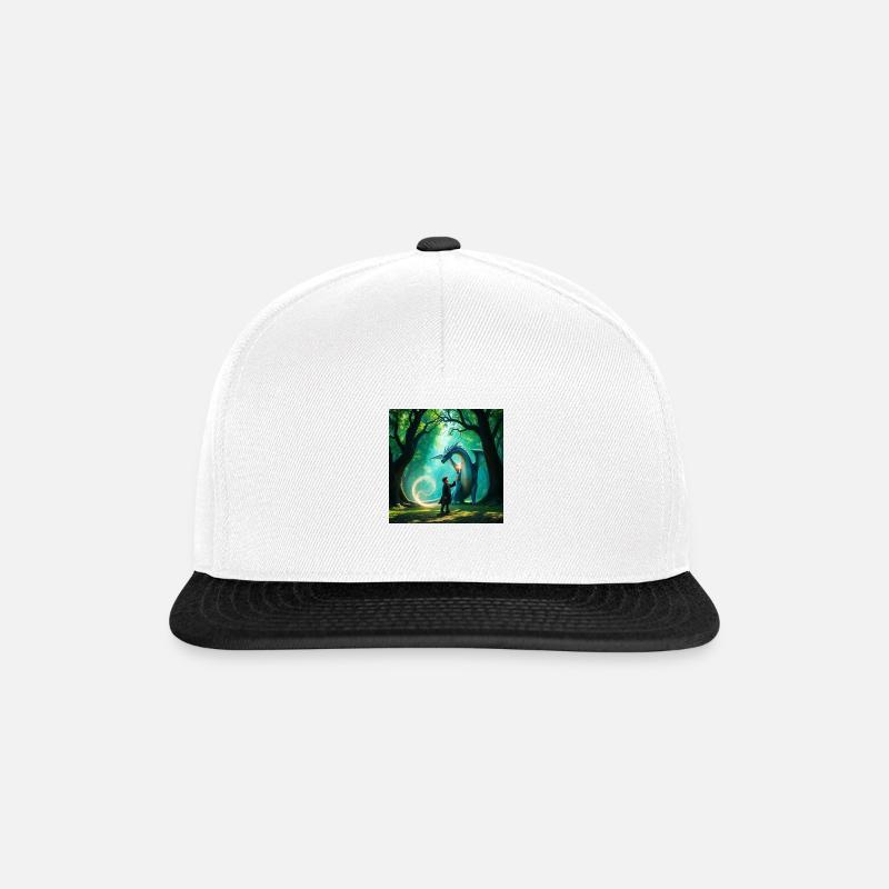 Harry mit seinem Drachenfreund - Snapback Cap - Weiß/Schwarz
