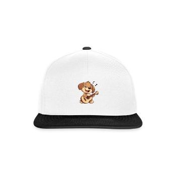 Dogs Dog Love Guitar - Snapback Cap - white/black - Front