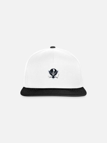 Nacht Eule - Snapback Cap - Weiß/Schwarz