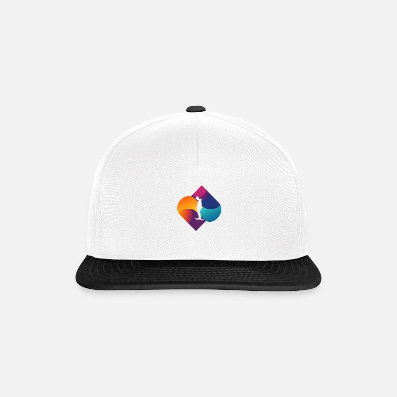 Longboard Skate - Snapback Cap - Weiß/Schwarz