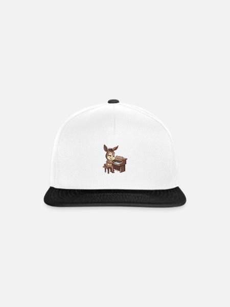 Pianist Esel Klavier Musikinstrument - Snapback Cap - Weiß/Schwarz