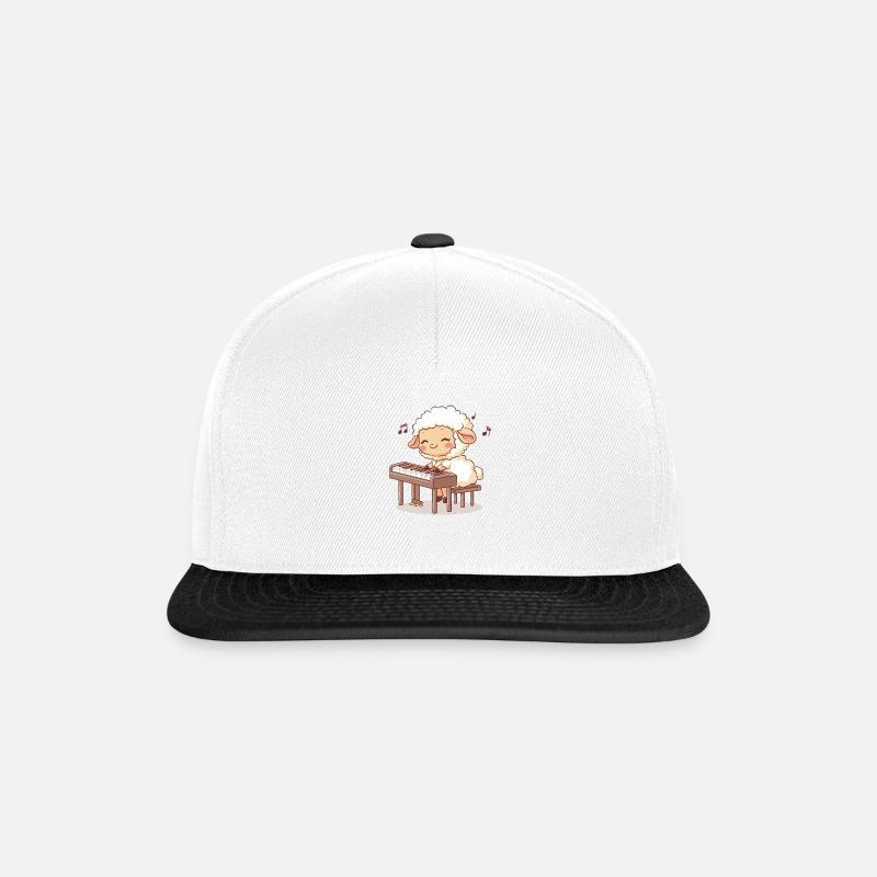 Schaf Klavier Schafbock - Snapback Cap - Weiß/Schwarz