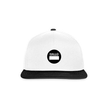 Mein Name ist Namensschild - Snapback Cap - Weiß/Schwarz - Vorne