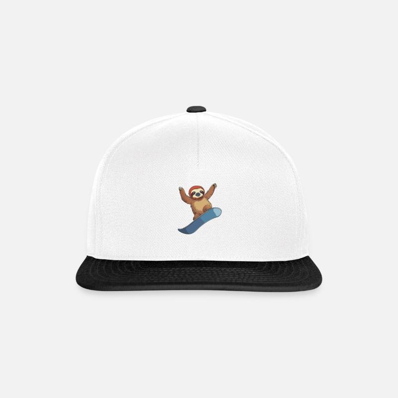 Sloth Snowboard Winter - Snapback Cap - white/black