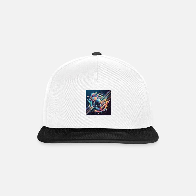 Future Fusion Design mit abstrakten Farbverlauf - Snapback Cap - Weiß/Schwarz