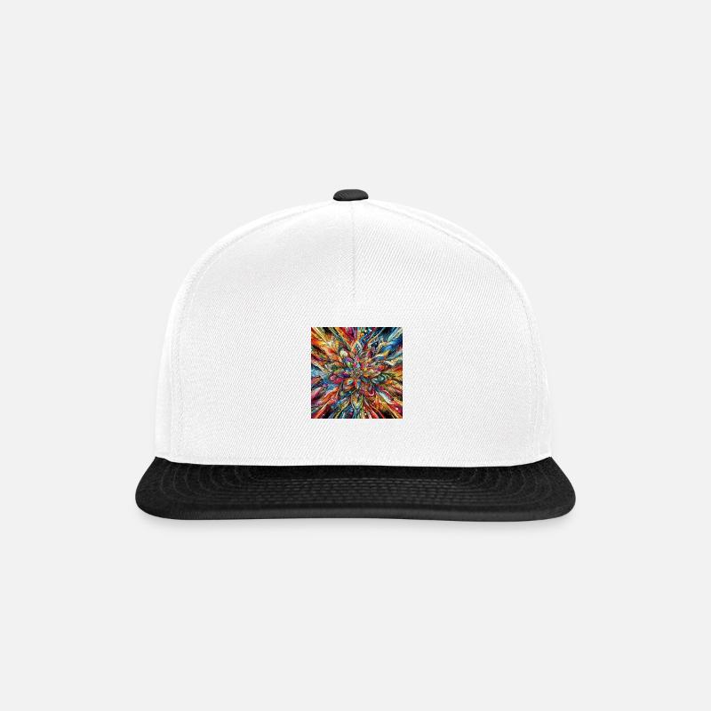 Maximalismus mehr Linien und Formen - Snapback Cap - Weiß/Schwarz