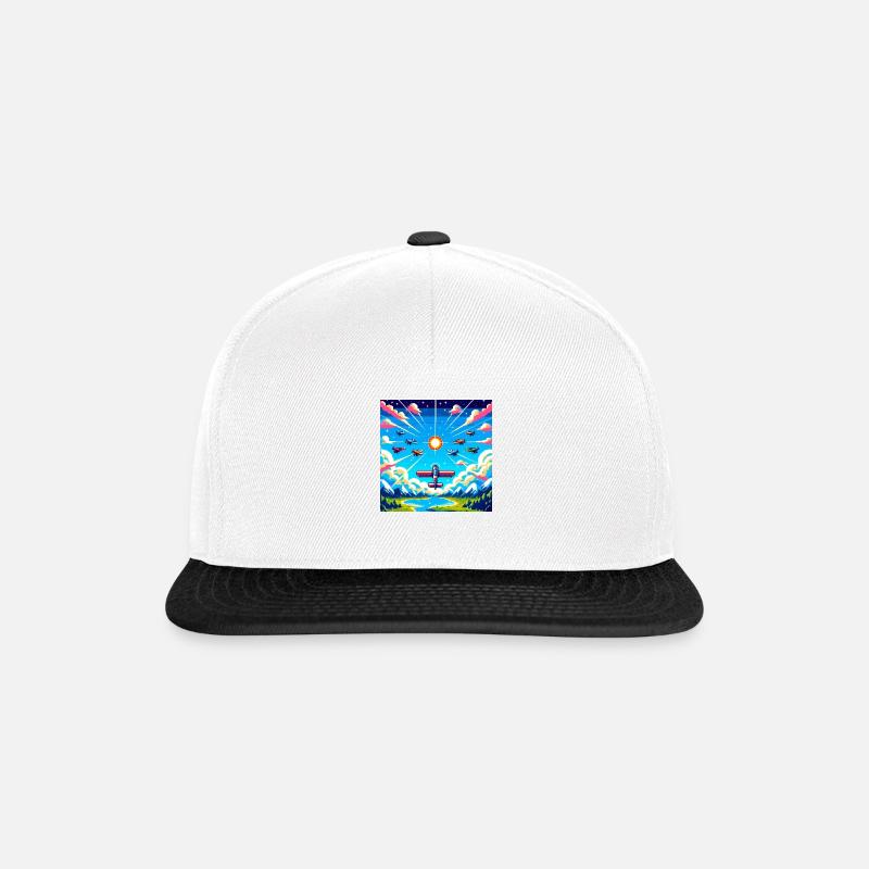 Retro Pixel flight simulator - Snapback Cap - Weiß/Schwarz