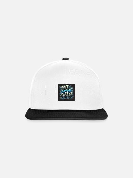 NO PAIN NO GAIN - Snapback Cap - Weiß/Schwarz