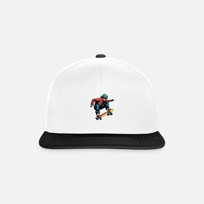 Skateboard - Casquette snapback - blanc/noir