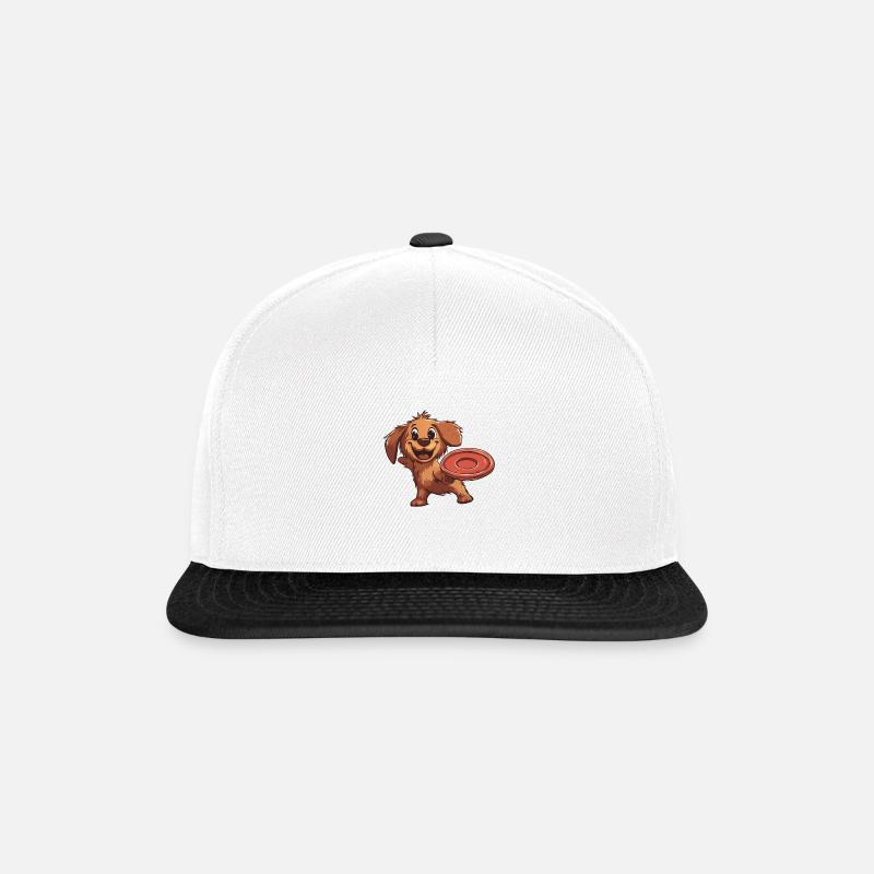 Frisbee Hunde - Snapback Cap - Weiß/Schwarz