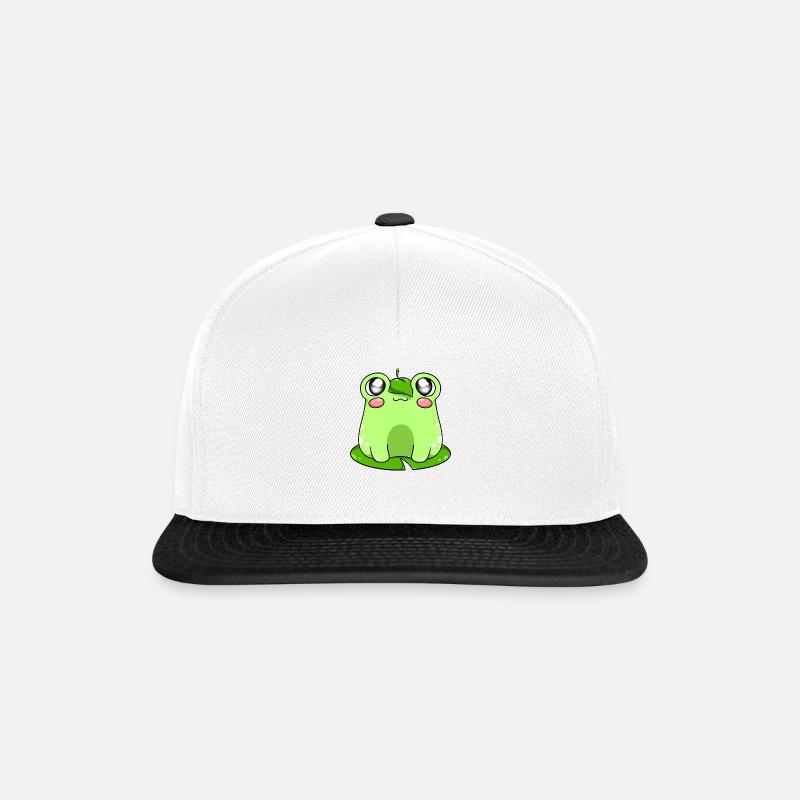 Froschmit Blatt - Snapback Cap - Weiß/Schwarz