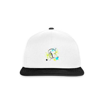 The face with spots and stars around - Snapback Cap - white/black - Front