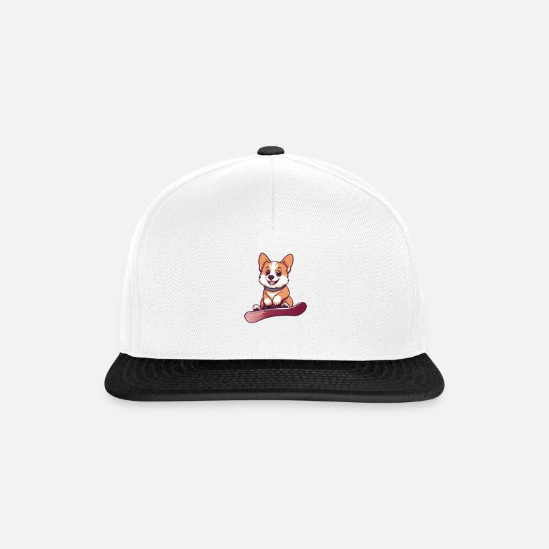 Snowboarder Snowboard Hunde - Snapback Cap - Weiß/Schwarz