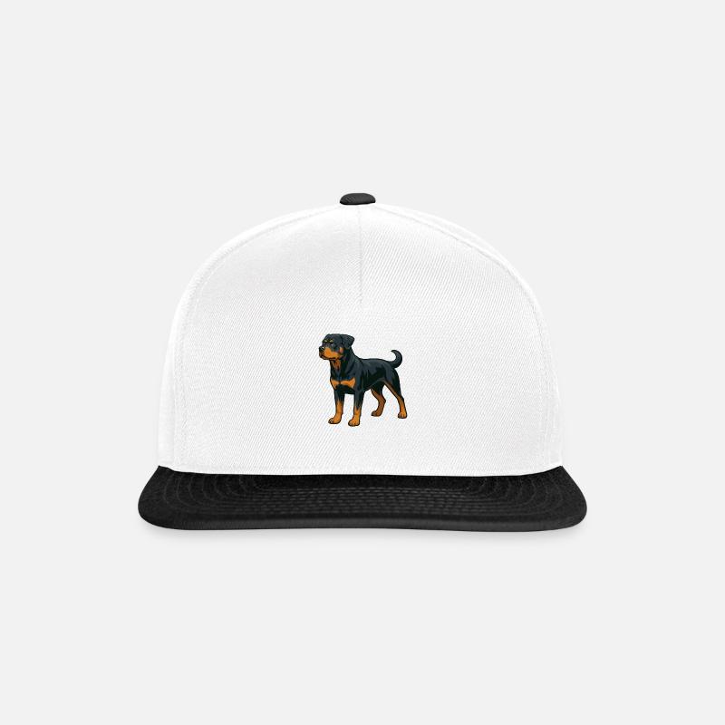 Rottweiler - Snapback Cap - Weiß/Schwarz