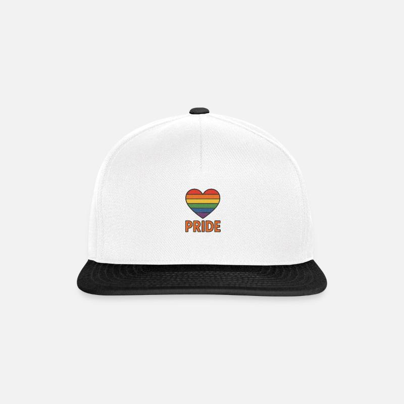 Rainbow Pride Tag - Snapback Cap - Weiß/Schwarz