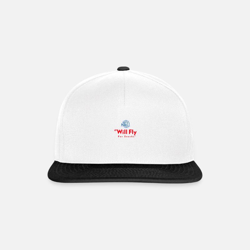 Conception de l’avion Will Fly For Snacks - Casquette snapback - blanc/noir
