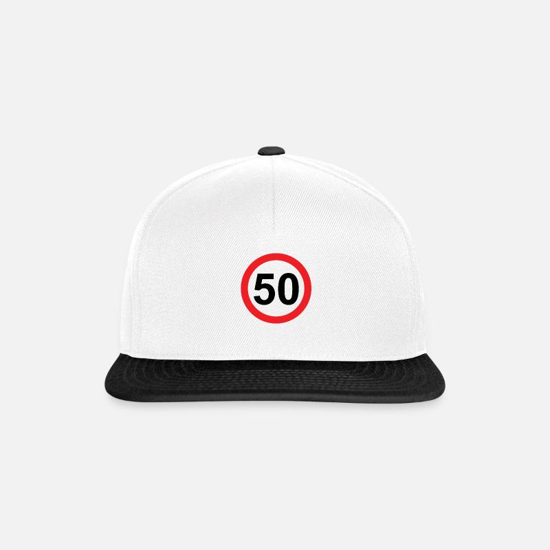 50. Geburtstag, 50er - Snapback Cap - Weiß/Schwarz