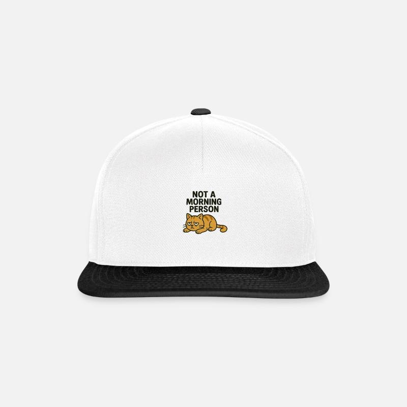 Müde Katze - Snapback Cap - Weiß/Schwarz