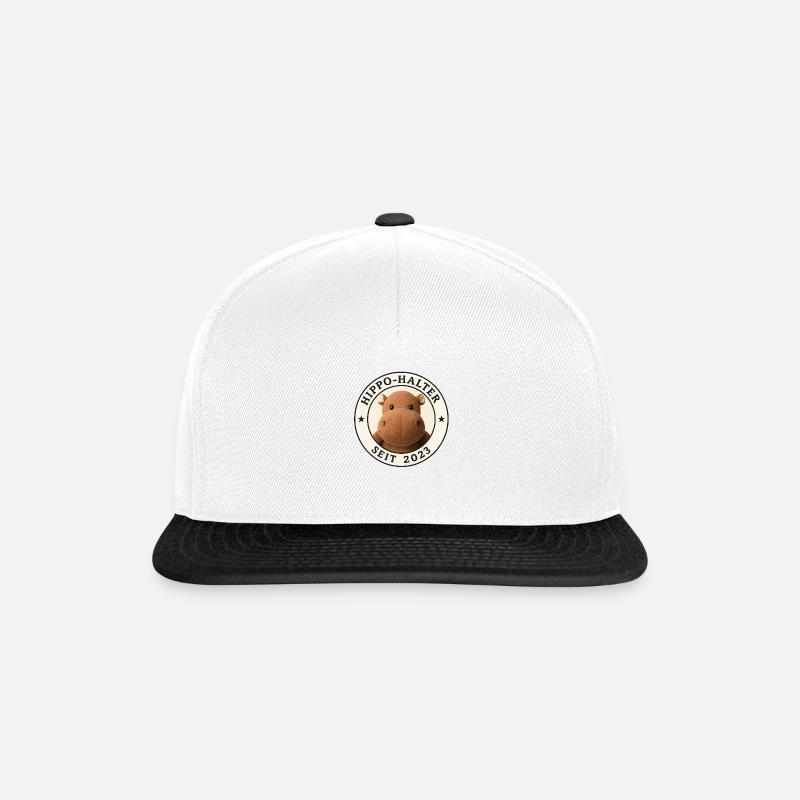 Hippo-Halter - Snapback Cap - Weiß/Schwarz