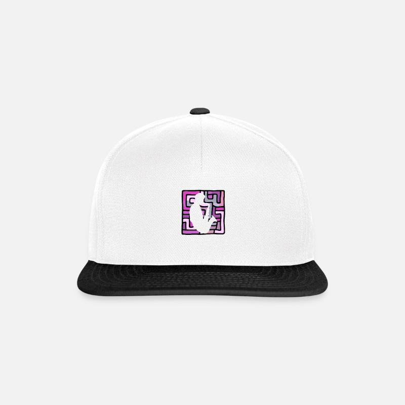 Jazz Saxophon - Snapback Cap - Weiß/Schwarz