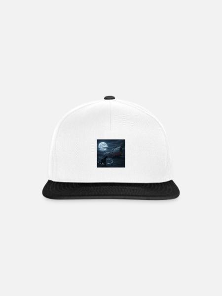 Nachtflug ins Ungewisse - Snapback Cap - Weiß/Schwarz