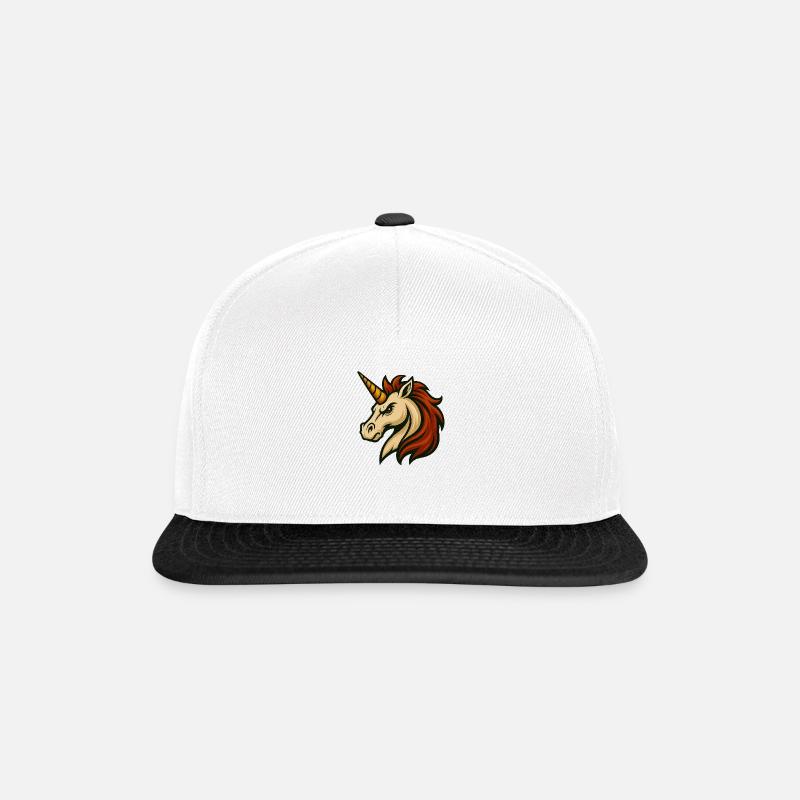 Einhorn wütend rot - Snapback Cap - Weiß/Schwarz