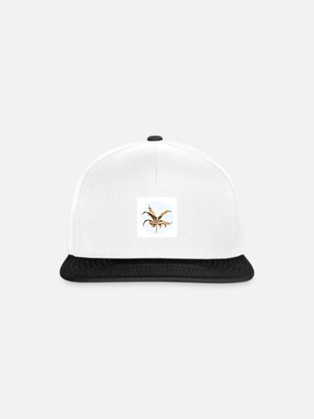 Gekräuseltes Blatt - Snapback Cap - Weiß/Schwarz