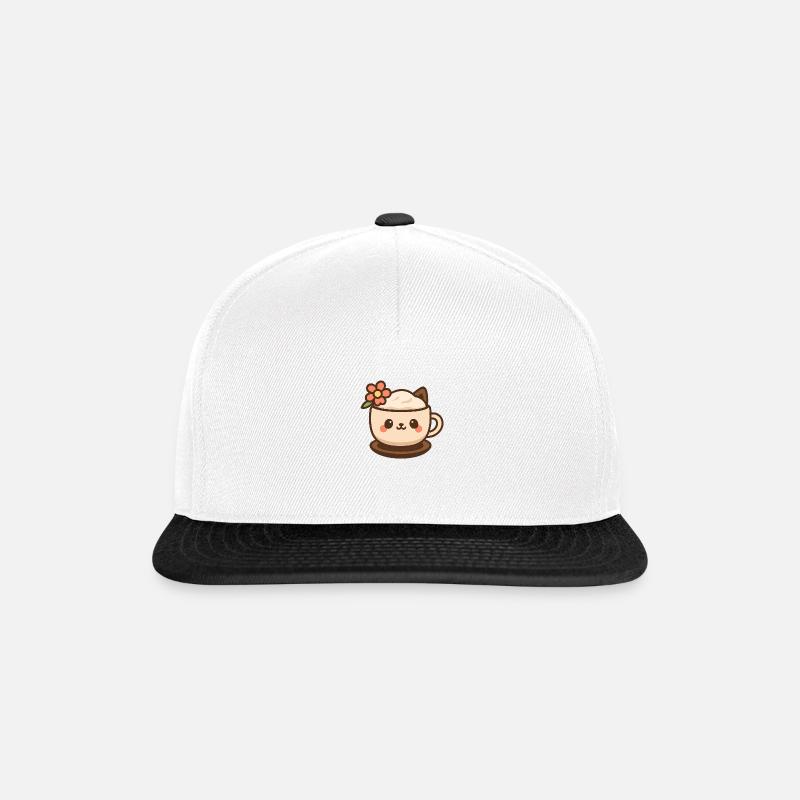 Cappuccino-Tierchen - Snapback Cap - Weiß/Schwarz