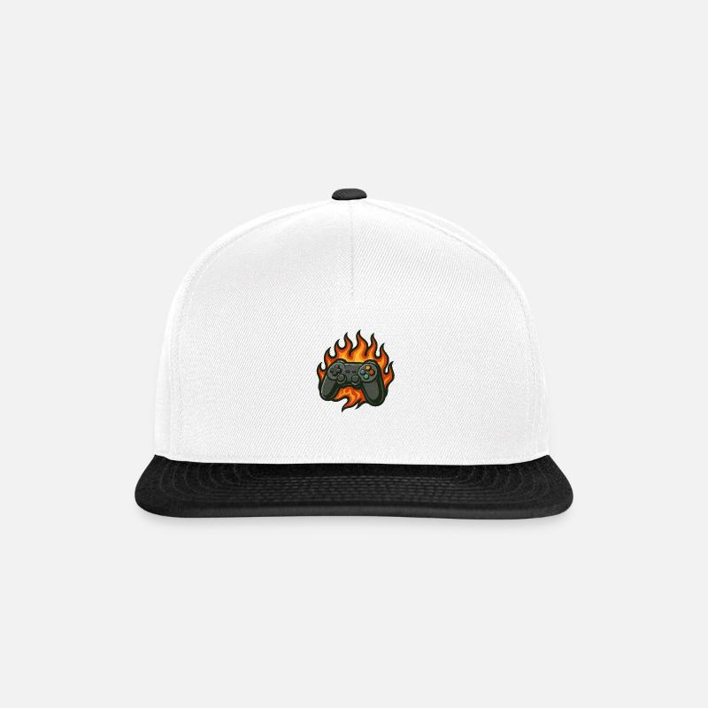 Flammes de la manette - Casquette snapback - blanc/noir