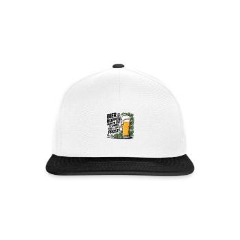 Bier = Salat - Snapback Cap - Weiß/Schwarz - Vorne