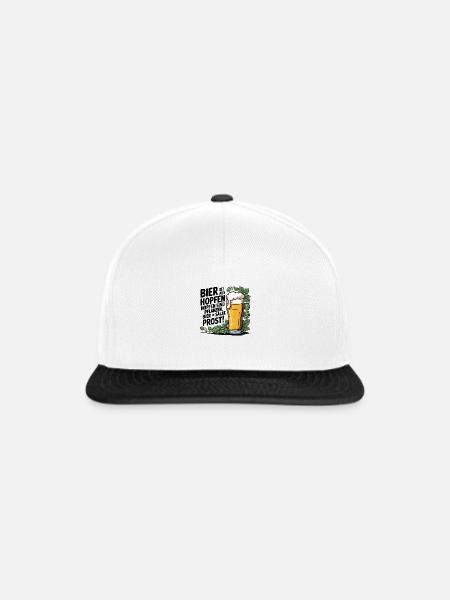 Bier = Salat - Snapback Cap - Weiß/Schwarz