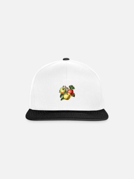 Apfel - Snapback Cap - Weiß/Schwarz