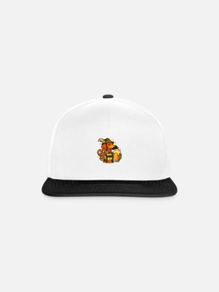 dackel - Snapback Cap - Weiß/Schwarz
