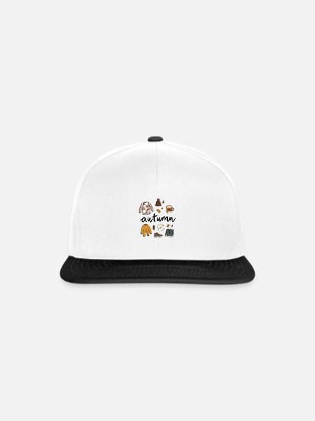 Autumn Vibes – Cozy Herbstillustration. - Snapback Cap - Weiß/Schwarz