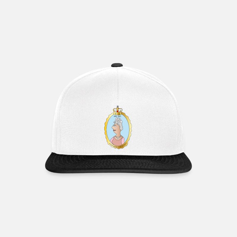 Queen Elizabeth II - Snapback Cap - Weiß/Schwarz
