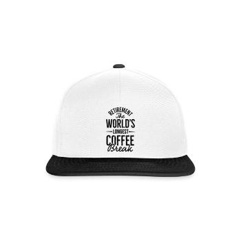 Retirement the world's longest coffee break - Snapback Cap - white/black - Front