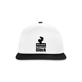 Mutterglück Mutter Muttertag Geburt Geschenk - Snapback Cap - Weiß/Schwarz - Vorne