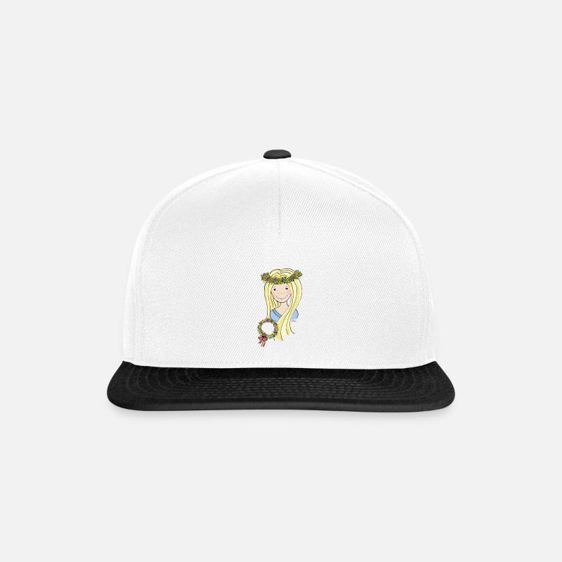 Mittelalter Blumenmädchen blond - Snapback Cap - Weiß/Schwarz
