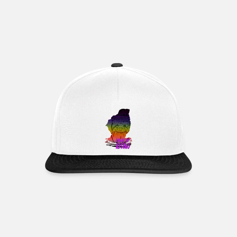 Roche percée kanak - Casquette snapback - blanc/noir