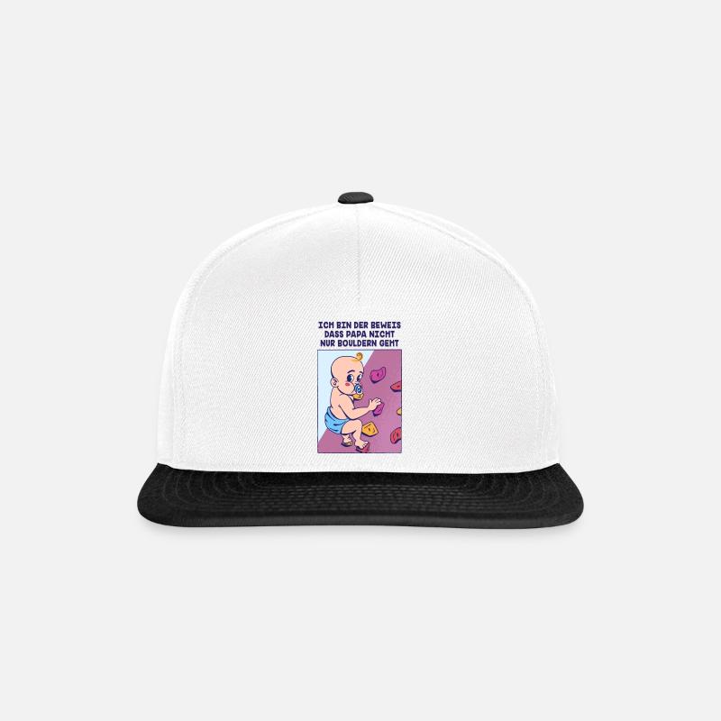 Ich bin der Beweis dass Papa nicht nur Bouldert - Snapback Cap - Weiß/Schwarz