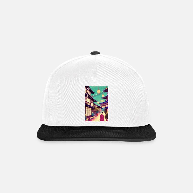 Drucken 8 - Snapback Cap - Weiß/Schwarz
