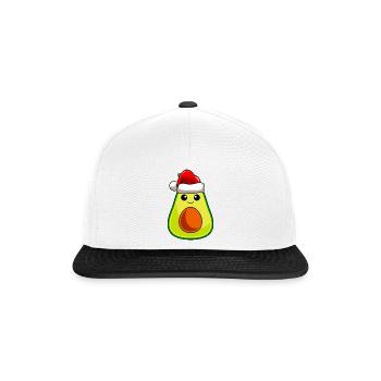 Avokado Weihnachten Comic Xmas - Snapback Cap - Weiß/Schwarz - Vorne