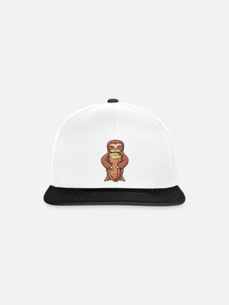 Knoblauch Knoblauchbrot Geschenk - Snapback Cap - Weiß/Schwarz