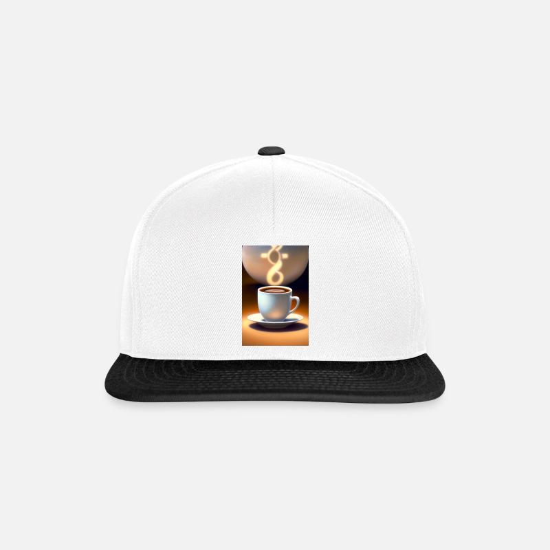 Kaffee, Kaffeebohnen - Snapback Cap - Weiß/Schwarz