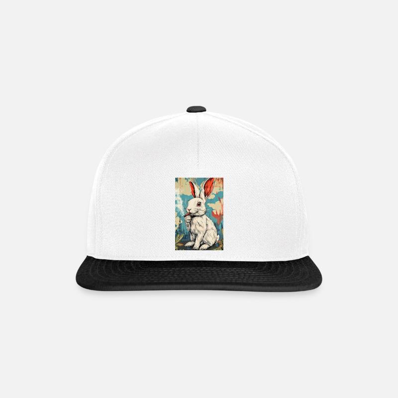 Graffiti Bunny Cigarette - Snapback Cap - white/black