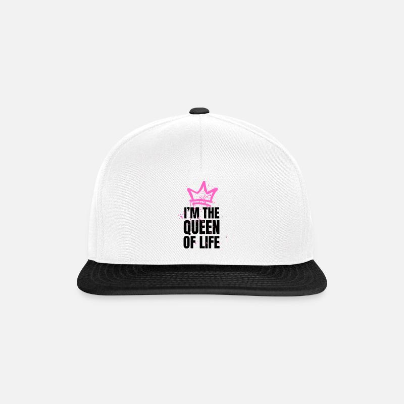 Die Königin des Lebens - Graffiti-Stil - Snapback Cap - Weiß/Schwarz