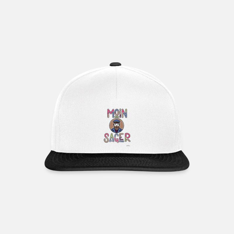 Moin Sager - Snapback Cap - Weiß/Schwarz